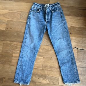 Agolde size 25 Riley jeans high rise ankle denim
